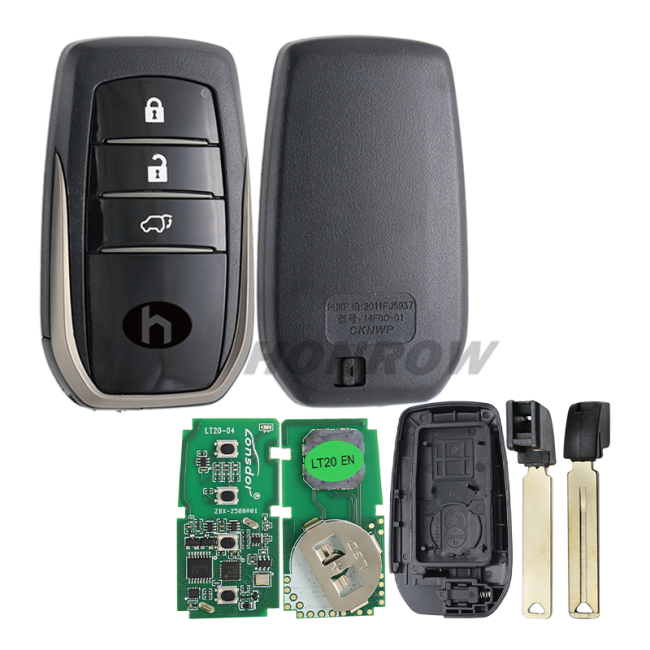 For Toy 3 button Keyless Smart Remote Key with 4D-ID71 Chip 315Mhz Board 7930 for Toy Prado Land Cruiser Car Intelligent Remote Key