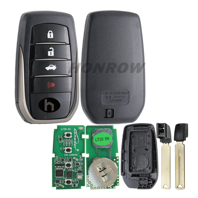 For Toy 3+1 button Keyless Smart Remote Key with 4D-ID71 Chip 315Mhz Board 7930 for Toy Prado Land Cruiser Car Intelligent Remote Key