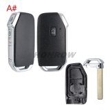 For new Kia 3+1/4+1/5+1 buttons smart remote key shell without logo B# D# with truck hold C# E# with SUV hold