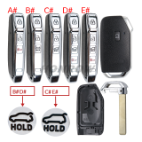 For new Kia 3+1/4+1/5+1 buttons smart remote key shell without logo B# D# with truck hold C# E# with SUV hold