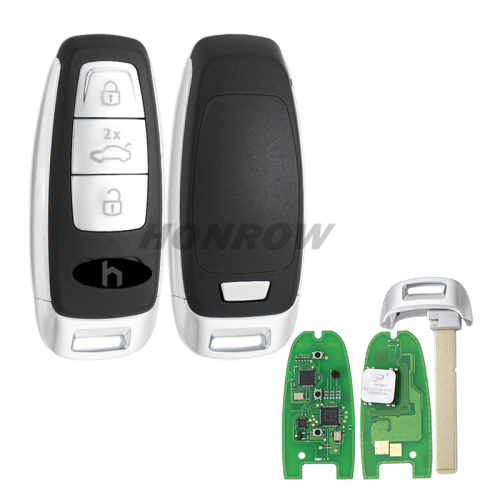 For KYDZ Audi A3 3 button keyless Remote key with NCF295XW 5D chip 434 MHZ NBGFS197 8Y0959754 3 button for AUDI  5D Hitag pro VAG MQB49 without UWB function