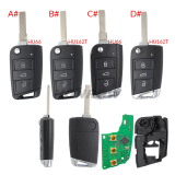 KEYDIY Remote key 3 button  DZ-ZB15-3 SMART KEY It is mainly used for Volkswagen 5c For 46.47.48.49.4A、MQB48 chip types match it to the car after generating it, its function is the same as the original smart key