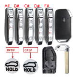 For new Kia 3+1/4+1/5+1 buttons smart remote key shell without logo B# D# with truck hold C# E# with SUV hold