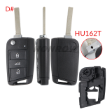 For VW MQB 3 button remote key shell with HU66/HU162T Blade ,The pin hole like the original key shell