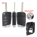 For VW MQB 3 button remote key shell with HU66/HU162T Blade ,The pin hole like the original key shell