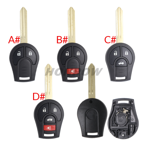 For Nissan 2/2+1/3/3+1 button remote key blank