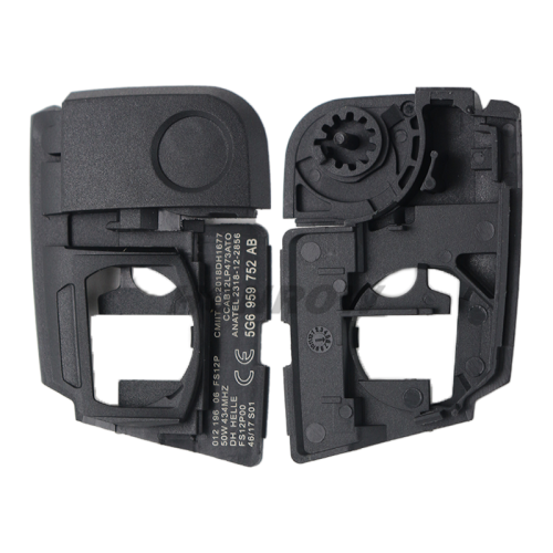 For VW MQB 3 button remote key shell with HU66/HU162T Blade ,The pin hole like the original key shell