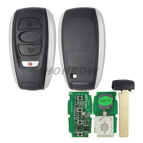 Lonsdor LT20-02 Smart Key 4 button with key shell 8A+4D Adjustable Frequency For Subaru  5801 7000 Support K518 & K518ISE & KH100+ Board: 231451-7000   P4(91 00 F3 F3)   FSK  433.92MHz  /   231451-580