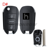For Peugeot 3 button remote key blank with VA2 blade
