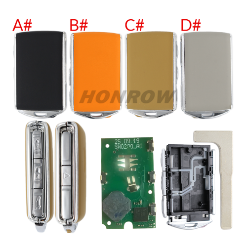 For High quality Leather Volvo Smart Key 3+1 button with 433MHz H Chip  RF430 / 8A / H CHIP FCC ID: YGOHUF8432 IC:4008C-HUF8432 Model:HUF8423