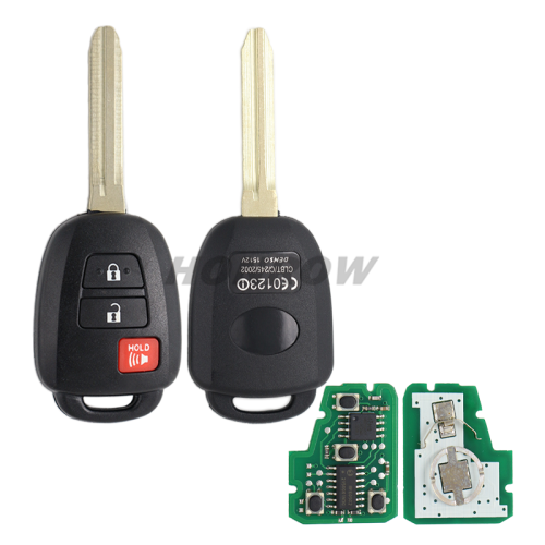 For Toyota 3 button remote key with 433Mhz H chip FCCID:GQ4-52T/HYQ12BDS