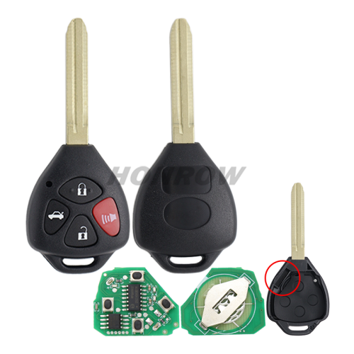 For To corolla 3+1 button remote key with 433mhz with 4D67 chip FCCID:B41TA