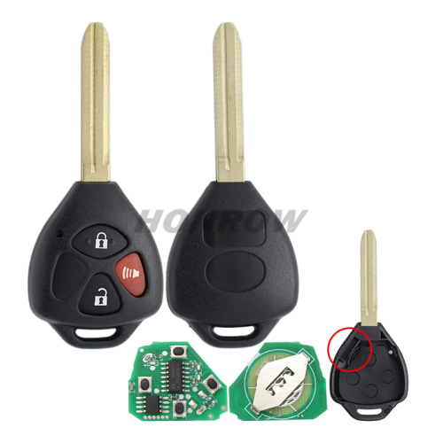 For To corolla 2+1 button remote key with 433mhz with 4D67 chip FCCID:B41TA