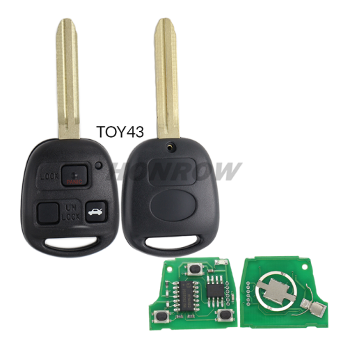 For To 3 button remote key with 4D67 chip with 433mhz use for To land cruiser prado FCCID:50171