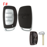 For Hyundai 3/4 button  remote key blank with battery clamp