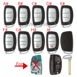 For Hyundai 3/4 button  remote key blank with battery clamp