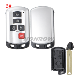 For Toy Sienna 6 button remote key blank with blade
