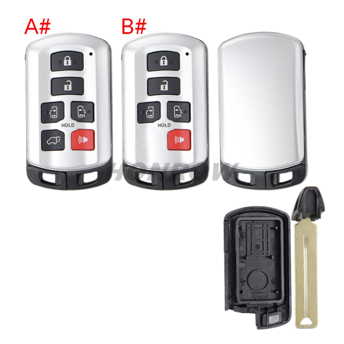 For Toy Sienna 6 button remote key blank with blade