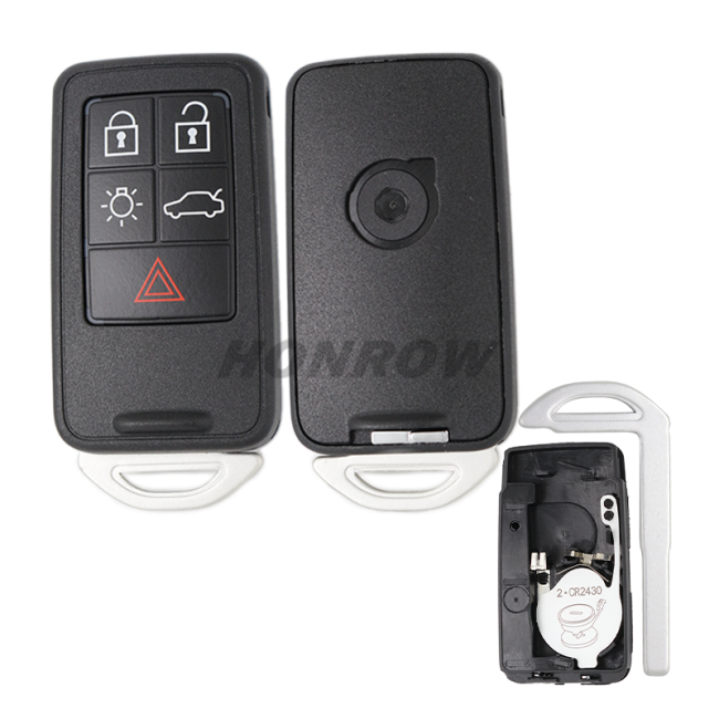 For Vol 5 button remote key shell with 2 parts battery clamp