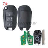 For Peugeot 3 button remote keys chip PCF 7941(TITAG2) 46 chip with HU83 blade 434MHZ HELLA 5FA010 353-20 CMIIT ID:2013DJ0113   9807343377 00
