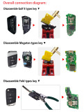 The Vtool key cutting kits offer a standardized, fast, and safe way to remove the shells of vw, Audi, and Porsche 5C/5D keys, it enabling the extraction of the key board forreading and writing. Thus significantly reduces the risk of damaging the key shells