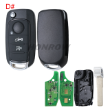 For Fiat Egea 500X tipo 4 button Flip remote key Megamos  AES MQB48 chip 433mhz SIP22 blade