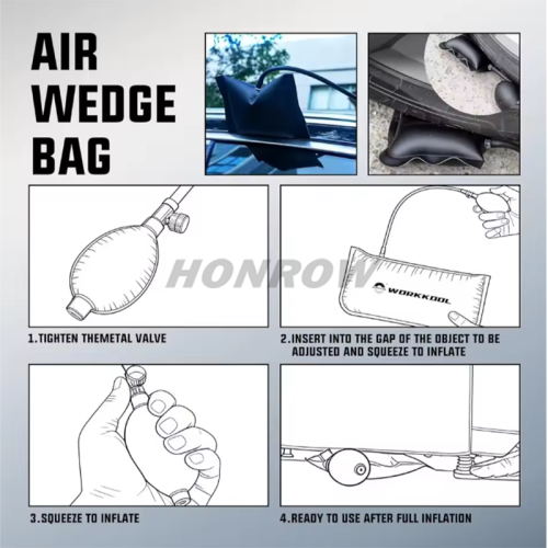26PCS Car Tool Kit with Pin Puller, Puller Hook, Air Wedge & Magnetic Pickup Tool with Flashlight