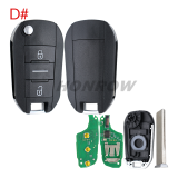 For Peugeot 3 button remote keys chip PCF 7941(TITAG2) 46 chip with HU83 blade 434MHZ HELLA 5FA010 353-20 CMIIT ID:2013DJ0113   9807343377 00