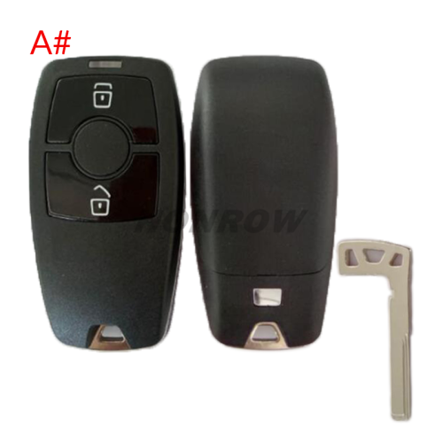 For Benz 2/3 button smart key shell with emergency key blade without logo