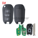 For Peugeot 3 button remote keys chip PCF 7941(TITAG2) 46 chip with HU83 blade 434MHZ HELLA 5FA010 353-20 CMIIT ID:2013DJ0113   9807343377 00