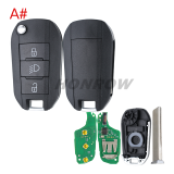 For Peugeot 3 button remote keys chip PCF 7941(TITAG2) 46 chip with HU83 blade 434MHZ HELLA 5FA010 353-20 CMIIT ID:2013DJ0113   9807343377 00