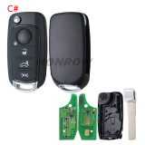 For Fiat Egea 500X tipo 4 button Flip remote key Megamos  AES MQB48 chip 433mhz SIP22 blade
