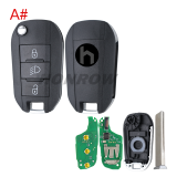 For Peugeot 3 button remote keys chip PCF 7941(TITAG2) 46 chip with HU83 blade 434MHZ HELLA 5FA010 353-20 CMIIT ID:2013DJ0113   9807343377 00
