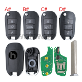 For Peugeot 3 button remote keys chip PCF 7941(TITAG2) 46 chip with HU83 blade 434MHZ HELLA 5FA010 353-20 CMIIT ID:2013DJ0113   9807343377 00