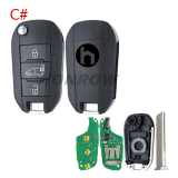 For Peugeot 3 button remote keys chip PCF 7941(TITAG2) 46 chip with HU83 blade 434MHZ HELLA 5FA010 353-20 CMIIT ID:2013DJ0113   9807343377 00