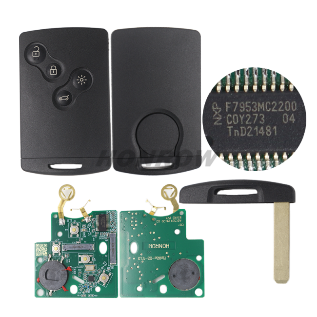 After Market For Renault  Clio 4/Captur Keyless Smart Key with PCF7953M / HITAG AES / 4A CHIP clio iv, captur,(2013-2017) P/N.285971998R