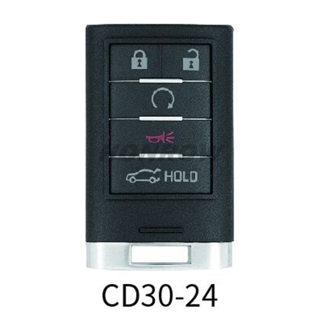 Lonsdor smart key For Cadillac CD30-24 4+1 button smart key Support ID46 ID49 ID4A chip,Frequency 315/433.92Mhz