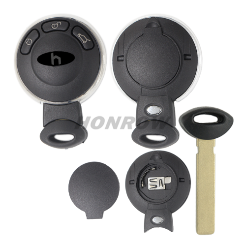 For BMW MINI 3 Button remote key blank ,the battery place on the back