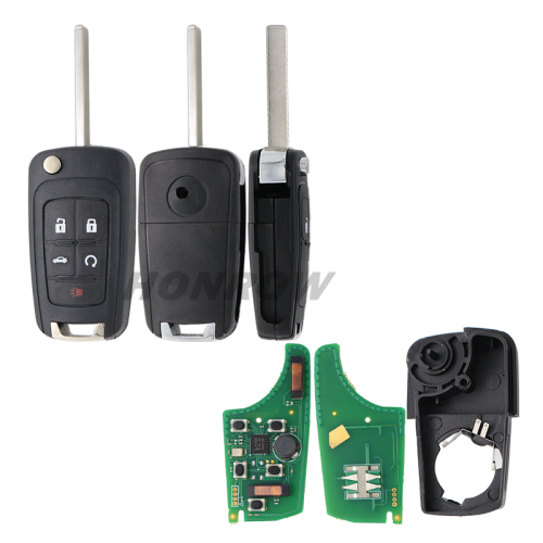 For Chevrolet keyless 4+1 button remote key with 434mhz 46E PCF7952E/NCF297xETT Chip