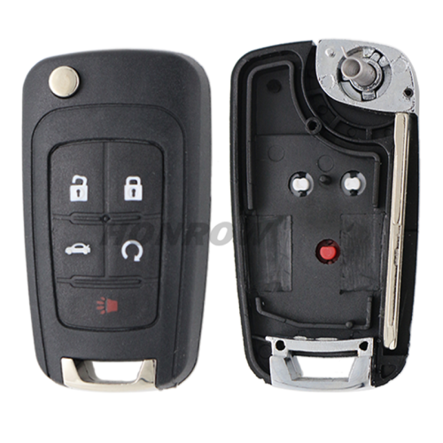 For Chevrolet 4+1 button remote key with 433mhz 46E PCF7941E NCF295xETT HITAG2 Extended Chip