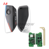 For BMW U-chassis 4 button Keyless-Go Remote Key with 434MHz ID49 chip with UWB function FCC:IYZBK1 For BMW X1 X2 5 7 Series U Model BDC2 BDC3 2022-2024