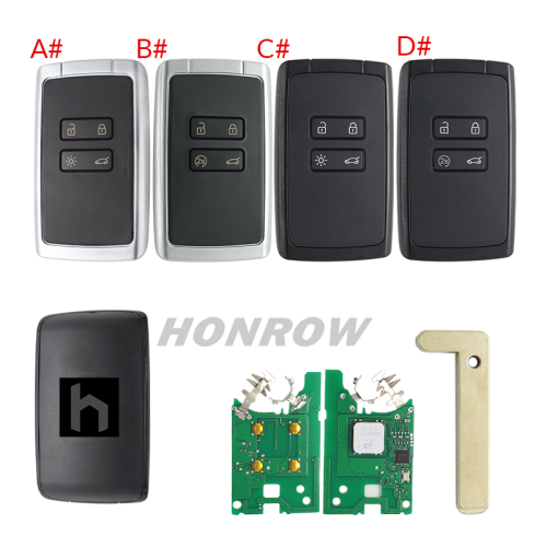 For Renault CAPTUR MEGANE ESPACE Clio 5 2024+ 4 button Smart Key 285E74878R with  433.92MHz FSK NCF29A1MTT / HITAG AES / 4A CHIP