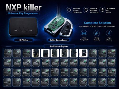 Solder-Free 200+Adapters for Super NXP killer NXP Killer-03 tool,also can work with KYDZKD CGVVDIN51 Programmel