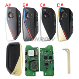 For BMW U-chassis 4 button Keyless-Go Remote Key with 434MHz ID49 chip with UWB function FCC:IYZBK1 For BMW X1 X2 5 7 Series U Model BDC2 BDC3 2022-2024
