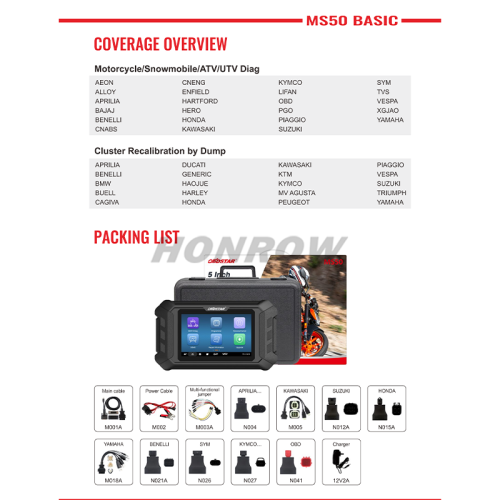 OBDSTAR MS50 Basic Version Supporting Moto Diag, Odometer Recalibration, Tuning.Supporting Moto Diag, Odometer Recalibration. It can be upgraded up to MS50 STD.
