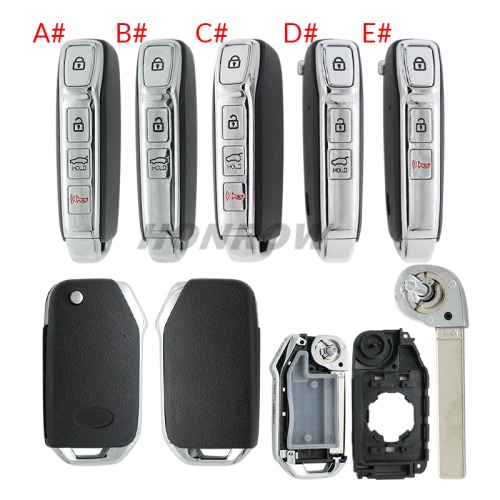 For Kia Sportage 2020 3/4 button Flip remote key shell,please choose the key button