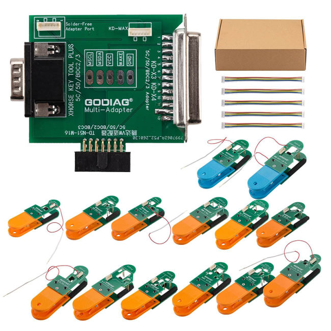 GODIAG BDC2 BDC3 14-in-1 Adapter Kit BDC3 VAG 5C/ 5D 14 in 1 Clip Adapters For reading original key data to add a spare key.