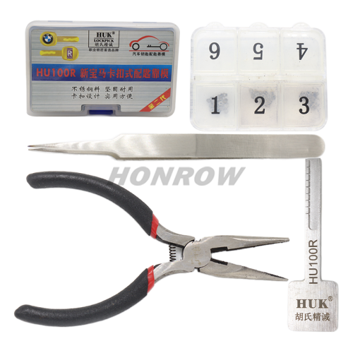 For HU100R Key model, ajust into a new key, and then use key cutting machine to cut