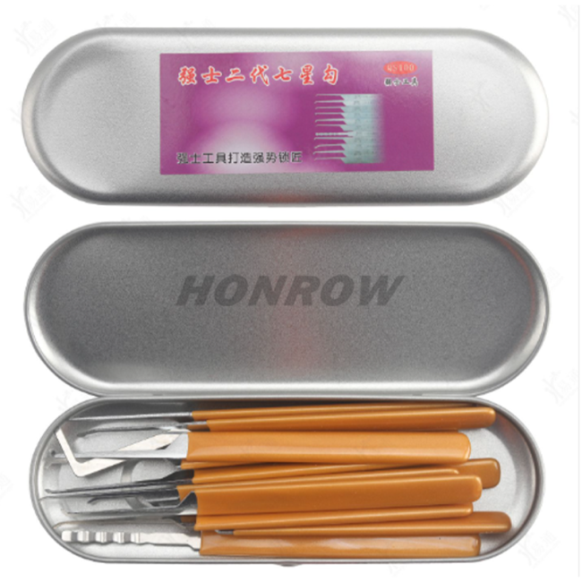 12pcs Single Hook hand-polished Tool Rubber Handle Sleeve Professional Locksmith Tool