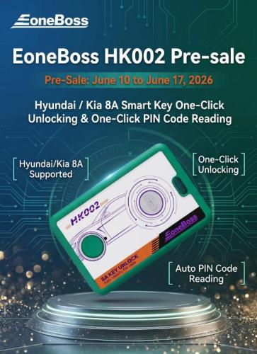 Pre-Sale for EoneBoss HK002, supports Hyundai/Kia 8A SmartKey One-Click Unlocking & One-Click PIN Code Reading without key disassembly